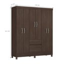 Ver imagem 4 de Conjunto Guarda Roupa 6 Portas e Sapateira Amadeu Cafe Touch