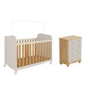 Ver imagem 2 de Quarto de Bebê com Cômoda e Berço com Rodizio Mimo 100% MDF Bege/Off-White/Amêndoa Espresso Móveis
