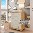 Ver imagem 4 de Quarto de Bebê com Cômoda e Berço com Rodizio Mimo 100% MDF Bege/Off-White/Amêndoa Espresso Móveis