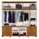 Ver imagem 3 de Guarda Roupa Casal 5 Portas e Armário Multiuso Londres Freijó – Luapa Móveis