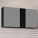 Ver imagem 2 de Armário Aéreo 100cm 2 Portas Indiana Preto/Cinza - Lumil Móveis