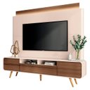 Ver imagem 1 de Estante Painel de Tv 85 Pol 220cm Évora H01 Castanho/off White - Mpozenato