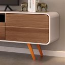 Ver imagem 7 de Estante Painel de Tv 85 Pol 220cm Évora H01 Castanho/off White - Mpozenato