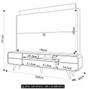 Ver imagem 4 de Estante Painel de Tv 85 Pol 220cm Évora H01 Castanho/off White - Mpozenato