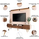 Ver imagem 3 de Estante Painel de Tv 85 Pol 220cm Évora H01 Castanho/off White - Mpozenato