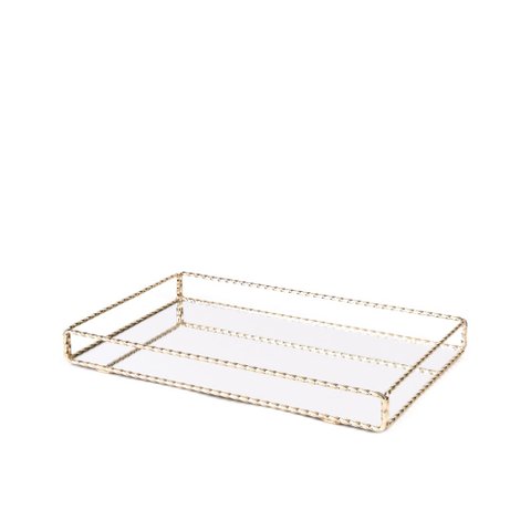 Bandeja em Metal com Espelho 22691-g Mart
