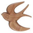 Ver imagem 1 de Escultura Parede Madeira Pássaro 20x21x2cm Bege Flor Arte Flor e Arte