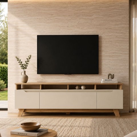 Rack para TV até 85 Polegadas Serena 100% MDF 3 Portas 219cm