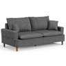Sofá 3 Lugares 200cm com Almofadas Veras D05 Linho Cinza Escuro - Mpozenato - 5