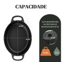 Ver imagem 4 de Caçarola Oval Estilo Preta Alça e Tampa de Ferro 26x20x15cm 3,5l – Panela Mineira
