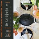 Ver imagem 6 de Caçarola Oval Estilo Preta Alça e Tampa de Ferro 26x20x15cm 3,5l – Panela Mineira