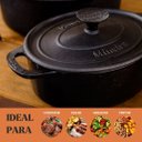 Ver imagem 3 de Caçarola Oval Estilo Preta Alça e Tampa de Ferro 26x20x15cm 3,5l – Panela Mineira