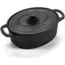 Ver imagem 1 de Caçarola Oval Estilo Preta Alça e Tampa de Ferro 26x20x15cm 3,5l – Panela Mineira