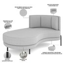 Ver imagem 5 de Sofá Chaise Longue Living Lucca Esquerdo D02 Bouclê Cinza B-56