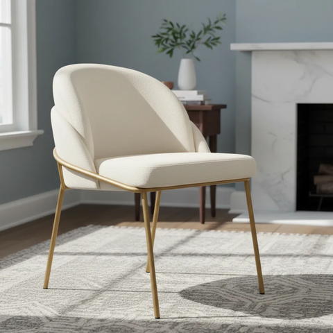 Cadeira Poltrona Decorativa Nuvem Premium Orgânico:bouclé Off White