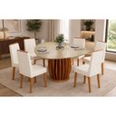 Ver imagem 1 de Mesa Sala Jantar Tokyo+6 Cadeiras Nara Neve DJ Móveis
