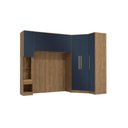 Ver imagem 2 de Quarto Completo Kappesberg Adapt 7 Peças Nogueira/azul Profundo