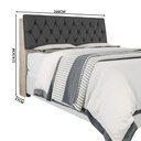 Ver imagem 4 de Cabeceira Cama Queen Amarula Com Capitonê Corino Preto E Prateleiras Isis Framar