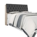 Ver imagem 2 de Cabeceira Cama Queen Amarula Com Capitonê Corino Preto E Prateleiras Isis Framar