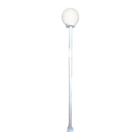 Poste e Luminária colonial Globo G de Jardim Branco 300cm Ouro Minas L040OM