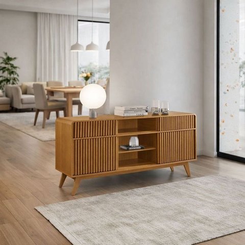 Buffet Ripado 2 Portas 2 Gavetas Diamante- Domus Móveis