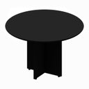 Ver imagem 2 de Mesa de Reunião Redonda 110cm X 110cm com 4 Lugares e Pés Painel para Escritório Corporate