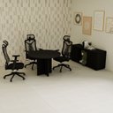 Ver imagem 5 de Mesa de Reunião Redonda 110cm x 110cm com 4 Lugares e Pés Painel para Escritório Corporate Preto