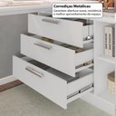 Ver imagem 3 de Escrivaninha em L com 3 Gavetas e 2 Nichos Multimóveis Crrui-ESC008 Branco