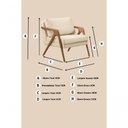 Ver imagem 4 de Kit 2 Poltronas Mona Luxo Madeira Maciça Linho Bege para Sala de Estar Decorativa Moderna