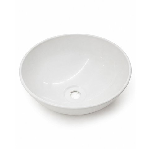 Cuba de Pia para Banheiro Redonda 28cm Plástico Resistente Branco
