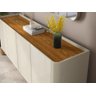 Buffet / Balcão Fl 4 Portas Estilo Retrô 1.80m Cor Off White / Cumaru - 3