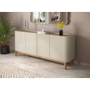 Ver imagem 1 de Buffet / Balcão Fl 4 Portas Estilo Retrô 1.80m Cor Off White / Cumaru