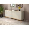 Buffet / Balcão Fl 4 Portas Estilo Retrô 1.80m Cor Off White / Cumaru - 1