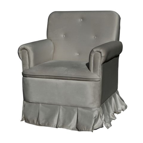 Poltrona Amamentação Laura Suede Cinza - Belliv Decor