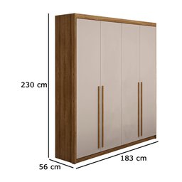 Guarda Roupa Dubai Nature/fendi - Vila Rica - 3