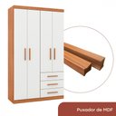 Ver imagem 4 de Guarda Roupa Solteiro 4 Portas 3 Gavetas Advantage Freijó e Off White Batrol