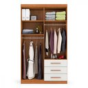 Ver imagem 5 de Guarda Roupa Solteiro 4 Portas 3 Gavetas Advantage Freijó e Off White Batrol