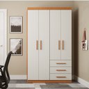 Ver imagem 2 de Guarda Roupa Solteiro 4 Portas 3 Gavetas Advantage Freijó e Off White Batrol