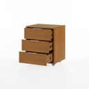 Ver imagem 3 de Mesa de Cabeceira Stella 3 Gavetas com Rodízio 50 cm X 40 cm Louro Freijó