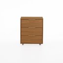 Ver imagem 1 de Mesa de Cabeceira Stella 3 Gavetas com Rodízio 50 cm X 40 cm Louro Freijó