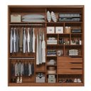 Ver imagem 5 de Guarda Roupa Casal Belga 2 Portas Madeira - Élpis Móveis - Nogueira Touch/preto Prime Tx