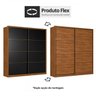 Guarda Roupa Casal Belga 2 Portas Madeira - Élpis Móveis - Nogueira Touch/preto Prime Tx - 3