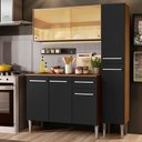 Ver imagem 1 de Armário de Cozinha Compacta 137cm Rustic/Preto Emilly Gold Madesa 03
