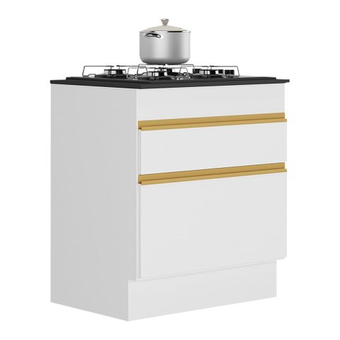 Balcão Cozinha com Rodapé para Cooktop 70 cm 1 Porta 1 Gaveta Veneza GW Multimóveis MP2118