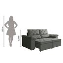 Ver imagem 3 de Sofá Retrátil 2 Lugares Inglaterra Suede Cinza Cinza