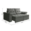 Ver imagem 4 de Sofá Retrátil 2 Lugares Inglaterra Suede Cinza Cinza