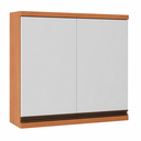 Ver imagem 2 de Armario Aereo 80cm 2 Portas  Macadamia Freijo Branco Telasul