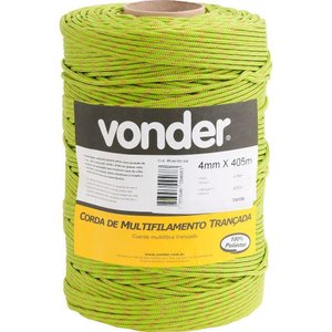 Corda Multifilamento Trançada 6,0mm 4,5kg 173 Metros Verde P