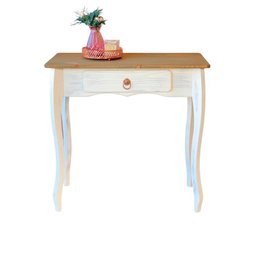 Balcão Rústico Madeira Maciça 1 Gaveta Branco Garapa D230 Shop Jm - 2