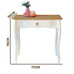Balcão Rústico Madeira Maciça 1 Gaveta Branco Garapa D230 Shop Jm - 4